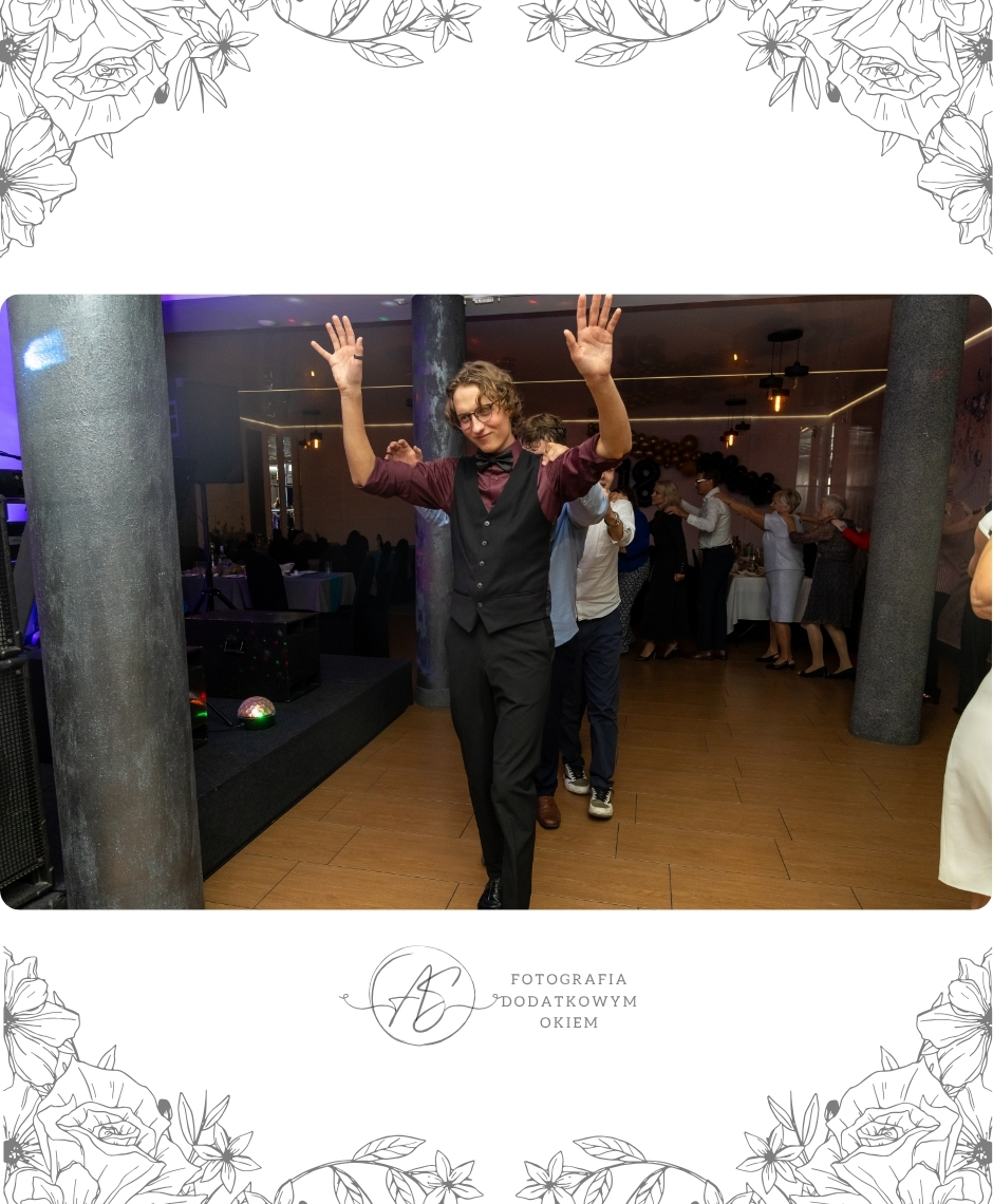 Fotografia Dodatkowym Okiem portfolio reportaż okolicznościowy osiemnastka młody dorosły Miłosz rodzina dzieci świętowanie impreza urodziny