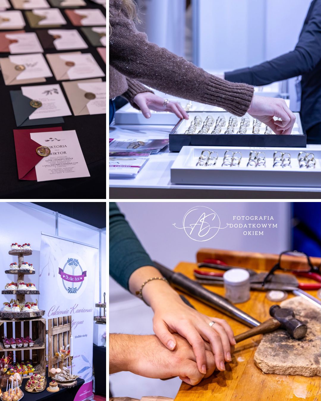 Fotografia Dodatkowym Okiem portfolio eventowe event wydarzenie ogólnopolskie reportaż fotorelacja targi ślubne Katowice śląsk suknie garnitury obrączki fotograf papeteria torty