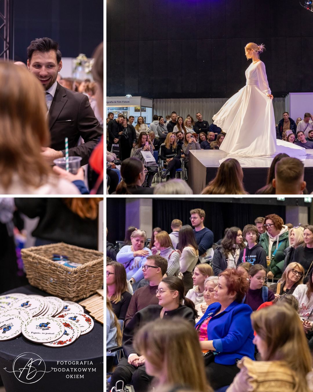 Fotografia Dodatkowym Okiem portfolio eventowe event wydarzenie ogólnopolskie reportaż fotorelacja targi ślubne Katowice śląsk suknie garnitury obrączki fotograf papeteria torty