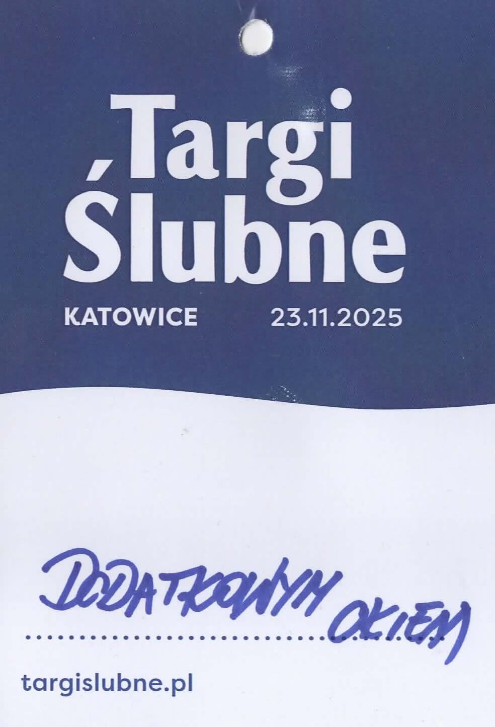 Akredytacja i identyfikator fotografa eventowego dla Aleksandry Sobieszek na Targach Ślubnych w Katowicach
