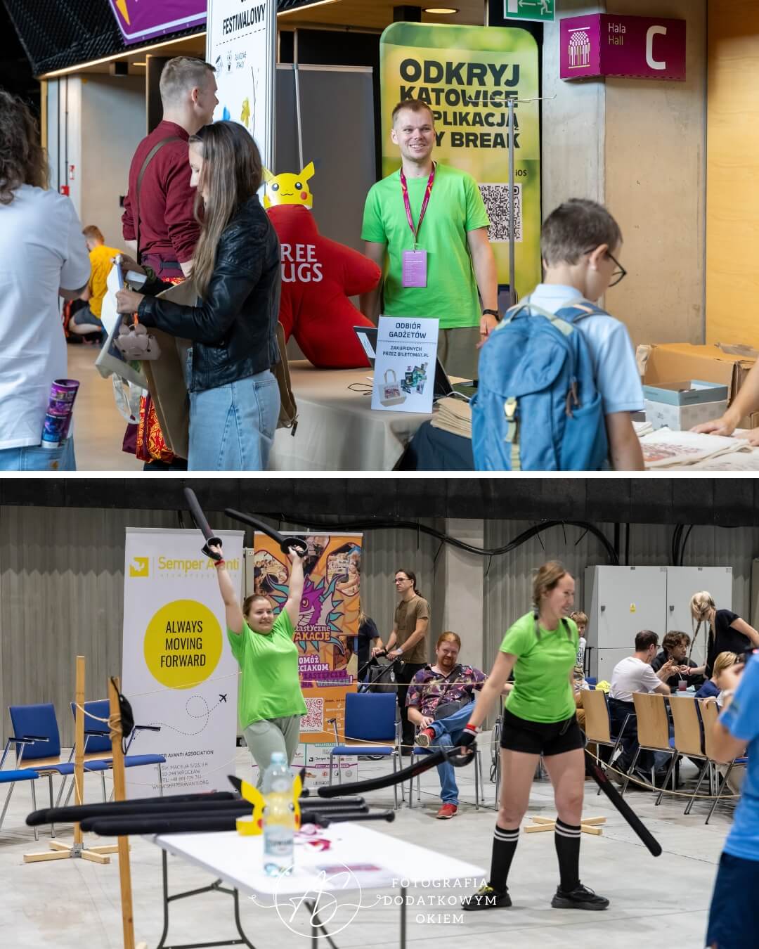 Praca ekipy organizacyjnej i wolontariuszy podczas festiwalu Planszówki w Spodku 2026 - ujęcie 3